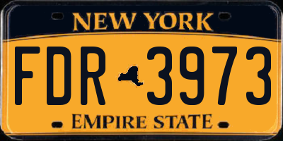 NY license plate FDR3973