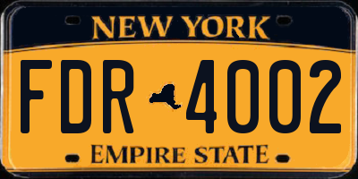 NY license plate FDR4002