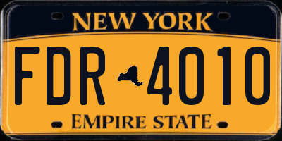 NY license plate FDR4010