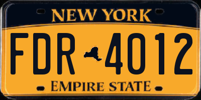 NY license plate FDR4012