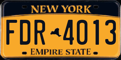 NY license plate FDR4013