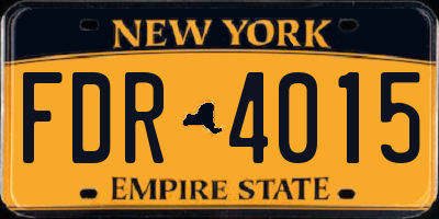 NY license plate FDR4015