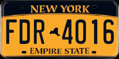 NY license plate FDR4016