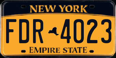NY license plate FDR4023