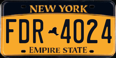 NY license plate FDR4024