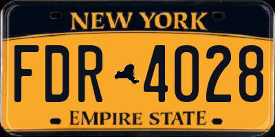 NY license plate FDR4028