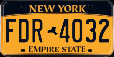 NY license plate FDR4032