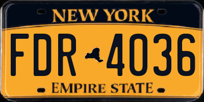 NY license plate FDR4036