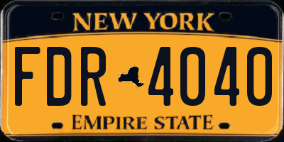 NY license plate FDR4040