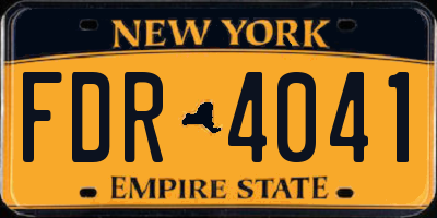 NY license plate FDR4041