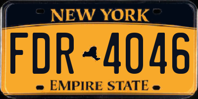 NY license plate FDR4046