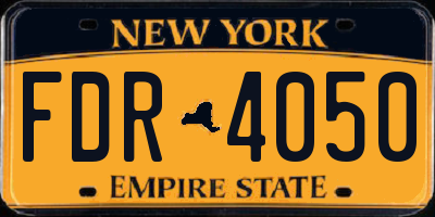 NY license plate FDR4050