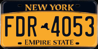 NY license plate FDR4053
