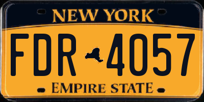 NY license plate FDR4057