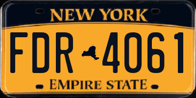 NY license plate FDR4061