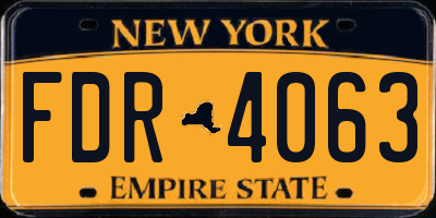 NY license plate FDR4063