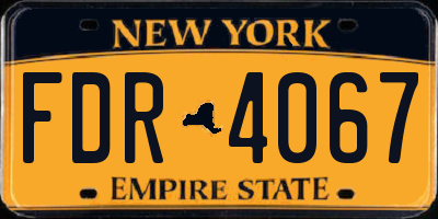 NY license plate FDR4067