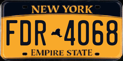 NY license plate FDR4068