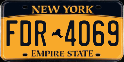 NY license plate FDR4069