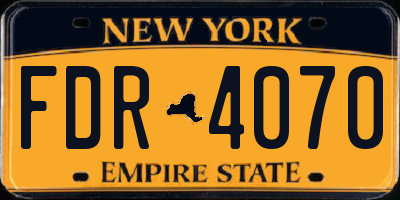 NY license plate FDR4070