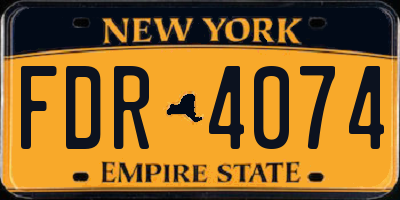 NY license plate FDR4074