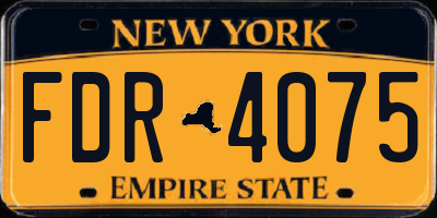 NY license plate FDR4075