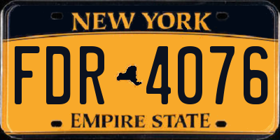 NY license plate FDR4076
