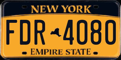 NY license plate FDR4080