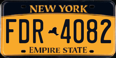 NY license plate FDR4082