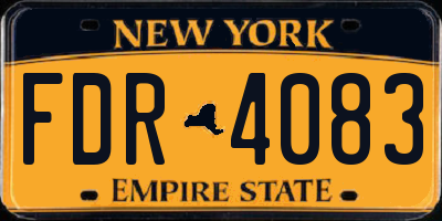 NY license plate FDR4083