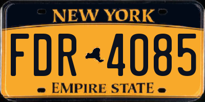 NY license plate FDR4085