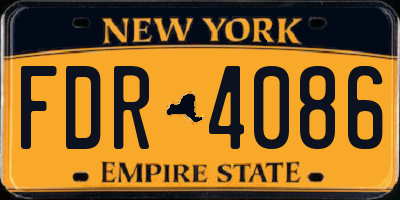 NY license plate FDR4086