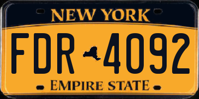 NY license plate FDR4092