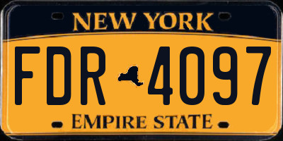 NY license plate FDR4097