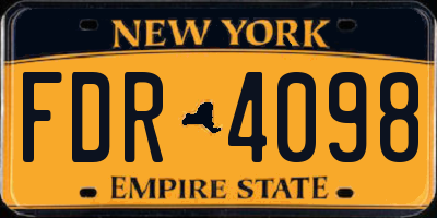 NY license plate FDR4098