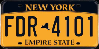 NY license plate FDR4101