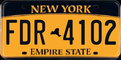NY license plate FDR4102
