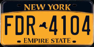NY license plate FDR4104
