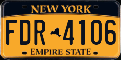 NY license plate FDR4106