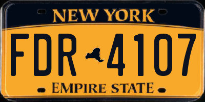 NY license plate FDR4107