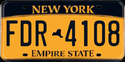 NY license plate FDR4108