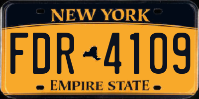 NY license plate FDR4109