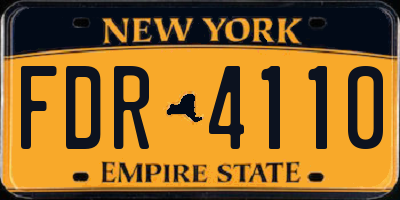 NY license plate FDR4110