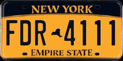 NY license plate FDR4111