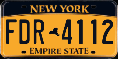 NY license plate FDR4112