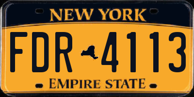NY license plate FDR4113