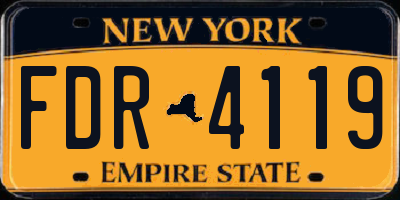 NY license plate FDR4119