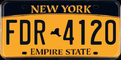 NY license plate FDR4120