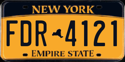 NY license plate FDR4121