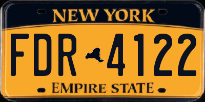 NY license plate FDR4122